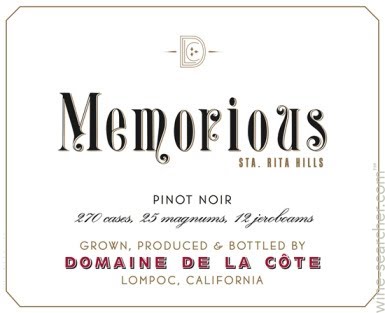 Pinot Noir Memorious Domaine de la Cote