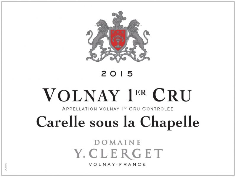 Volnay 1er 'Carelle Sous La Chapelle', Domaine Yvon Clerget