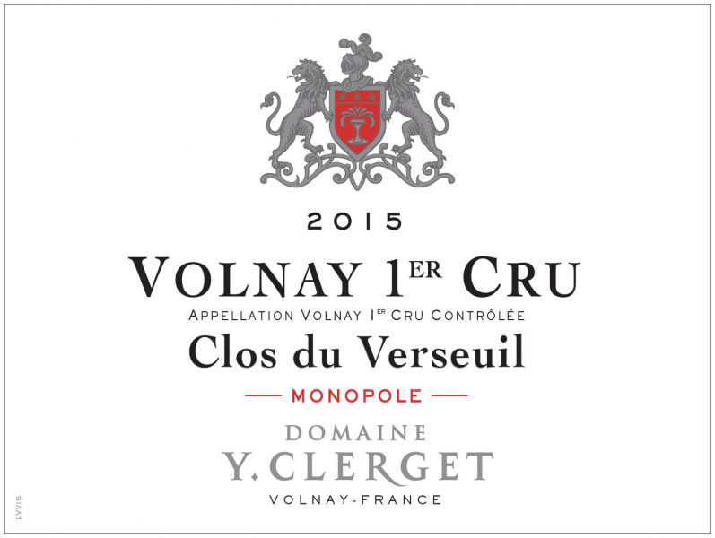 Volnay 1er Clos du Verseuil Monopole