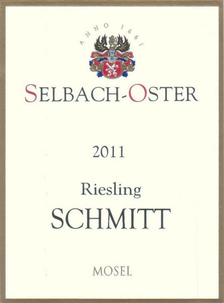 SelbachOster Zeltinger Schlossberg Schmitt Riesling Auslese