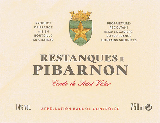 Bandol Rouge Les Restanques de Pibarnon Chateau de Pibarnon