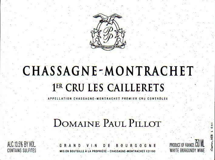 ChassagneMontrachet 1er Les Caillerets Domaine Paul Pillot