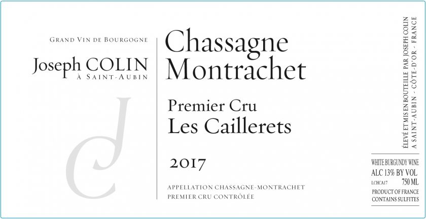 Chassagne-Montrachet 1er 'En Cailleret', Joseph Colin