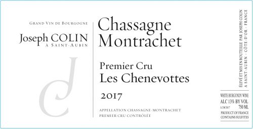 Chassagne-Montrachet 1er 'Les Chenevottes', Joseph Colin