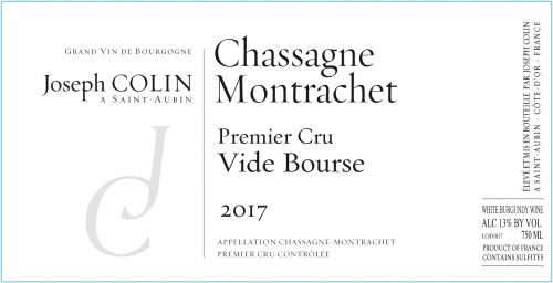 Chassagne-Montrachet 1er 'Vide Bourse', Joseph Colin