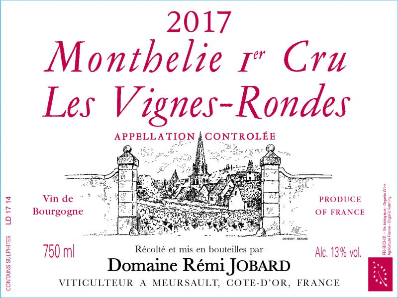 Monthelie Rouge 1er 'Vignes Rondes', Domaine Remi Jobard
