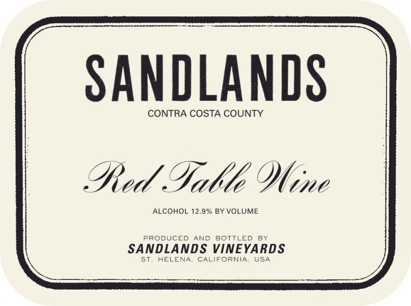 Red Table Wine Lodi Sandlands