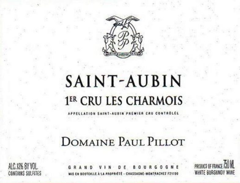 SaintAubin 1er Charmois Domaine Paul Pillot