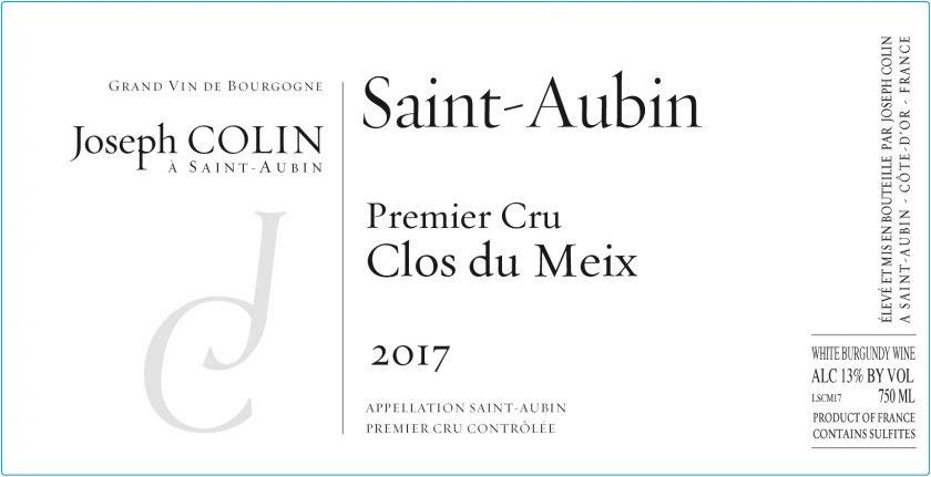 Saint-Aubin 1er 'Clos du Meix', Joseph Colin