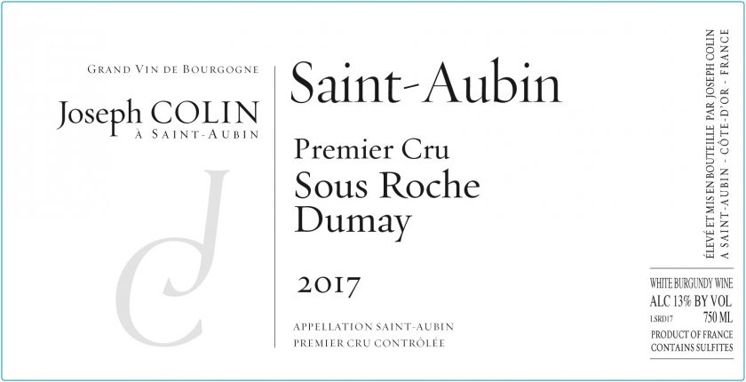 SaintAubin 1er Sous Roche Dumay Joseph Colin