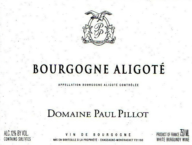 Bourgogne Aligote Domaine Paul Pillot