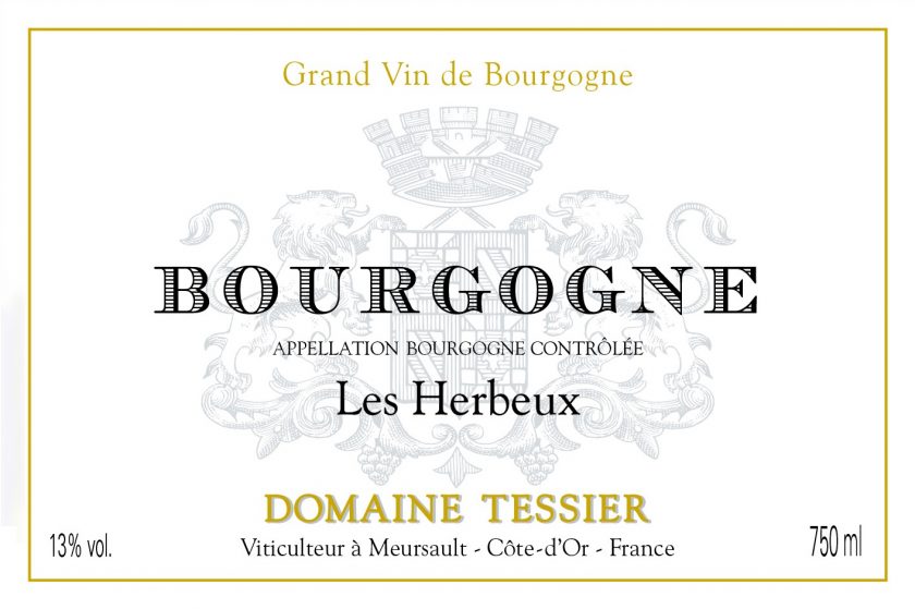 Bourgogne Blanc Herbeux Domaine Tessier