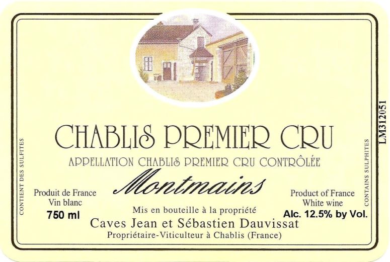 Chablis 1er Cru 'Montmains', Jean & Sebastien Dauvissat 