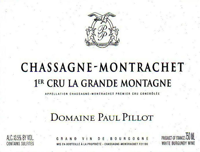 ChassagneMontrachet 1er La Grande Montagne Domaine Paul Pillot