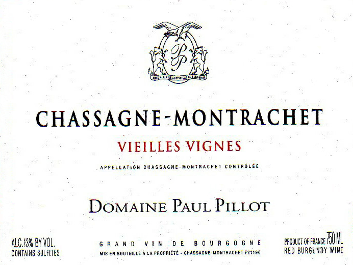 ChassagneMontrachet Rouge Vieilles Vignes Domaine Paul Pillot
