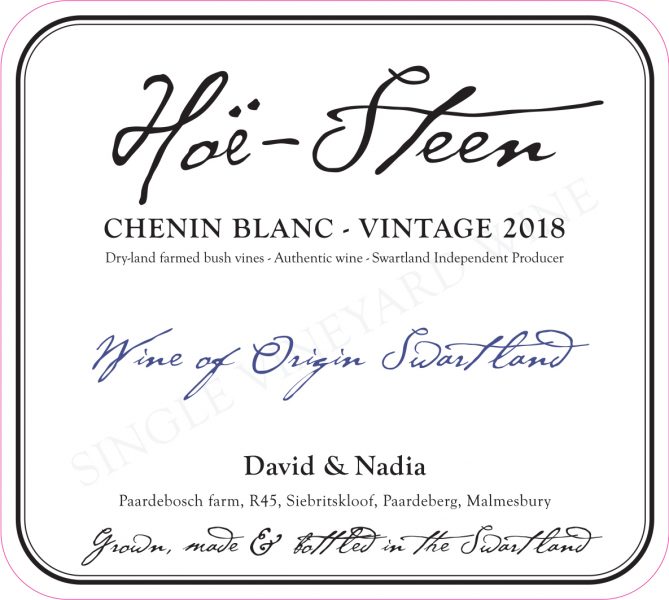 Chenin Blanc 'Hoë-Steen', David & Nadia Sadie