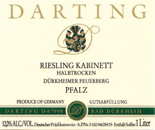 Darting Drkheimer Feuerberg Riesling Kabinett Halbtrocken