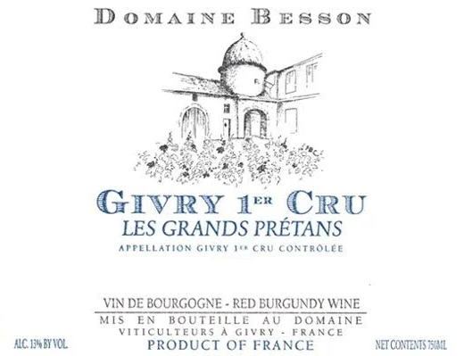 Givry Rouge 1er 'Les Grands Prétans', Domaine Besson