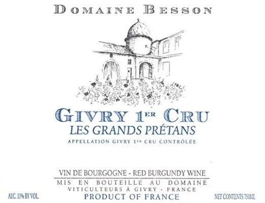 Givry Rouge 1er Les Grands Pretans Domaine Besson