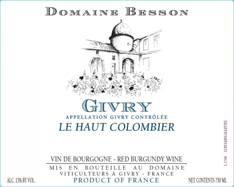 Givry Rouge 'Le Haut Colombier', Domaine Besson