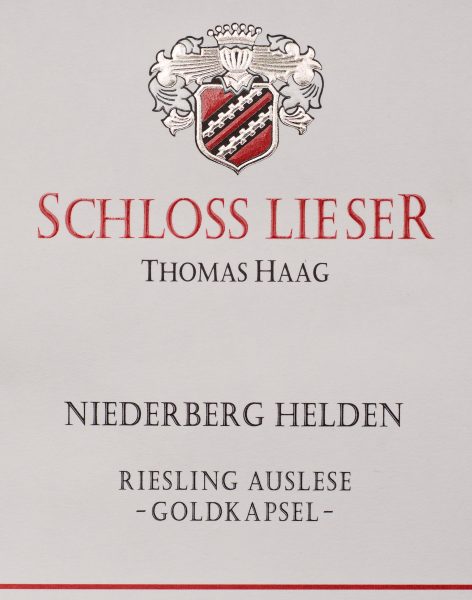 Schloss Lieser Niederberg Helden Riesling Auslese Goldkapsel