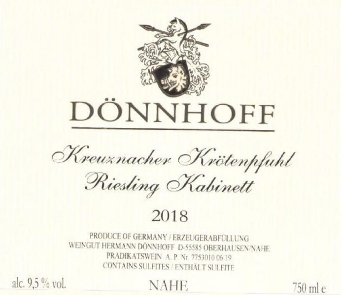 Dnnhoff Kreuznacher Krtenpfuhl Riesling Kabinett