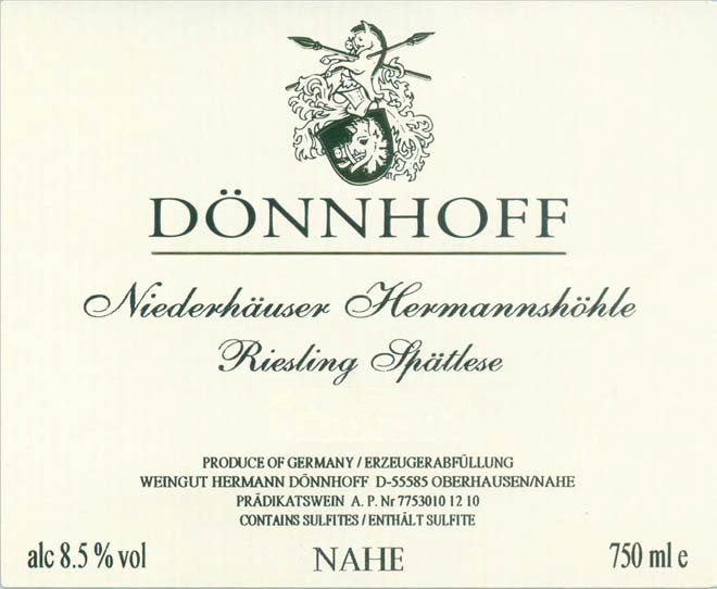 Dnnhoff Niederhuser Hermannshhle Riesling Sptlese