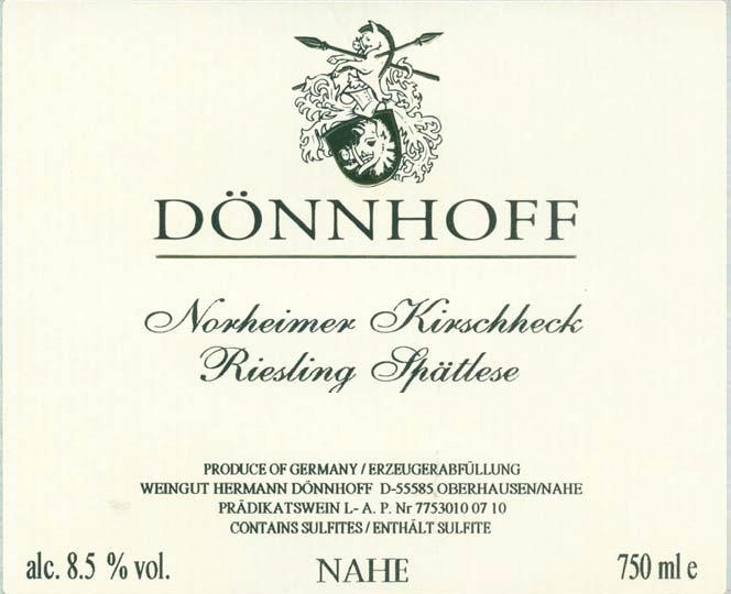 Dnnhoff Norheimer Kirschheck Riesling Sptlese