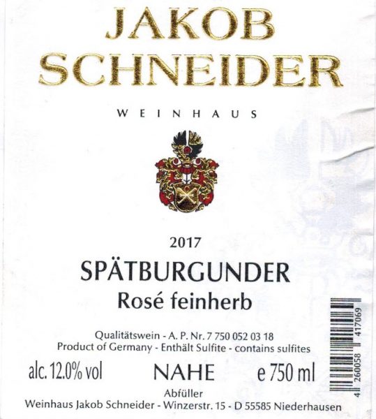 Schneider Sptburgunder Ros