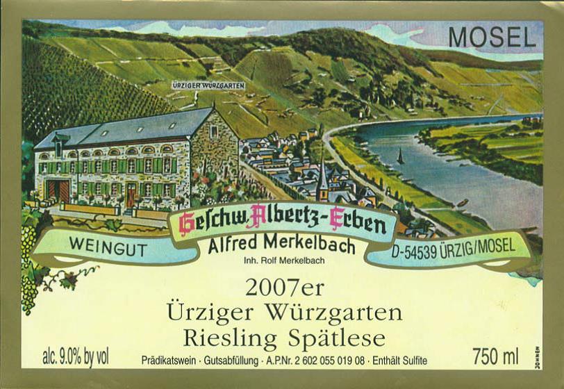 Merkelbach rziger Wrzgarten Riesling Sptlese