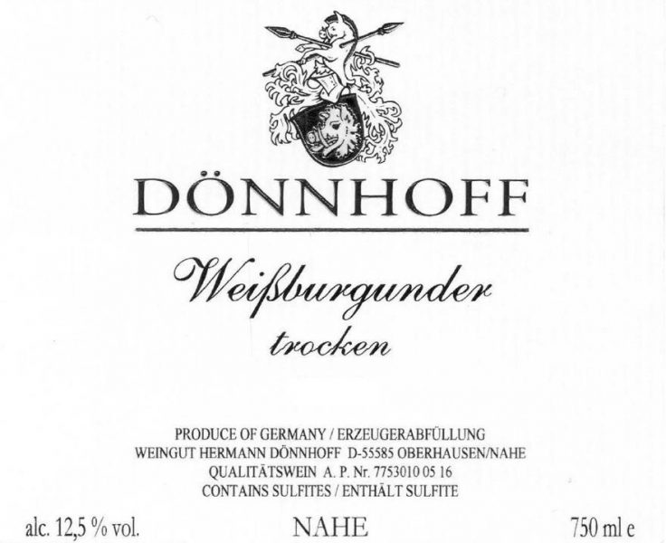 Dnnhoff Weissburgunder Trocken