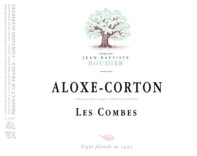AloxeCorton Rouge Les Combes Domaine JeanBaptiste Boudier