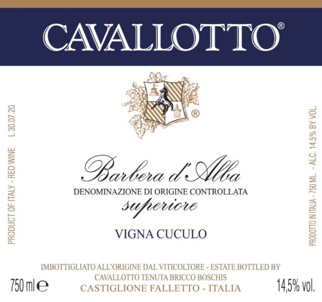 Barbera dAlba Vigna Cuculo Cavallotto MWO