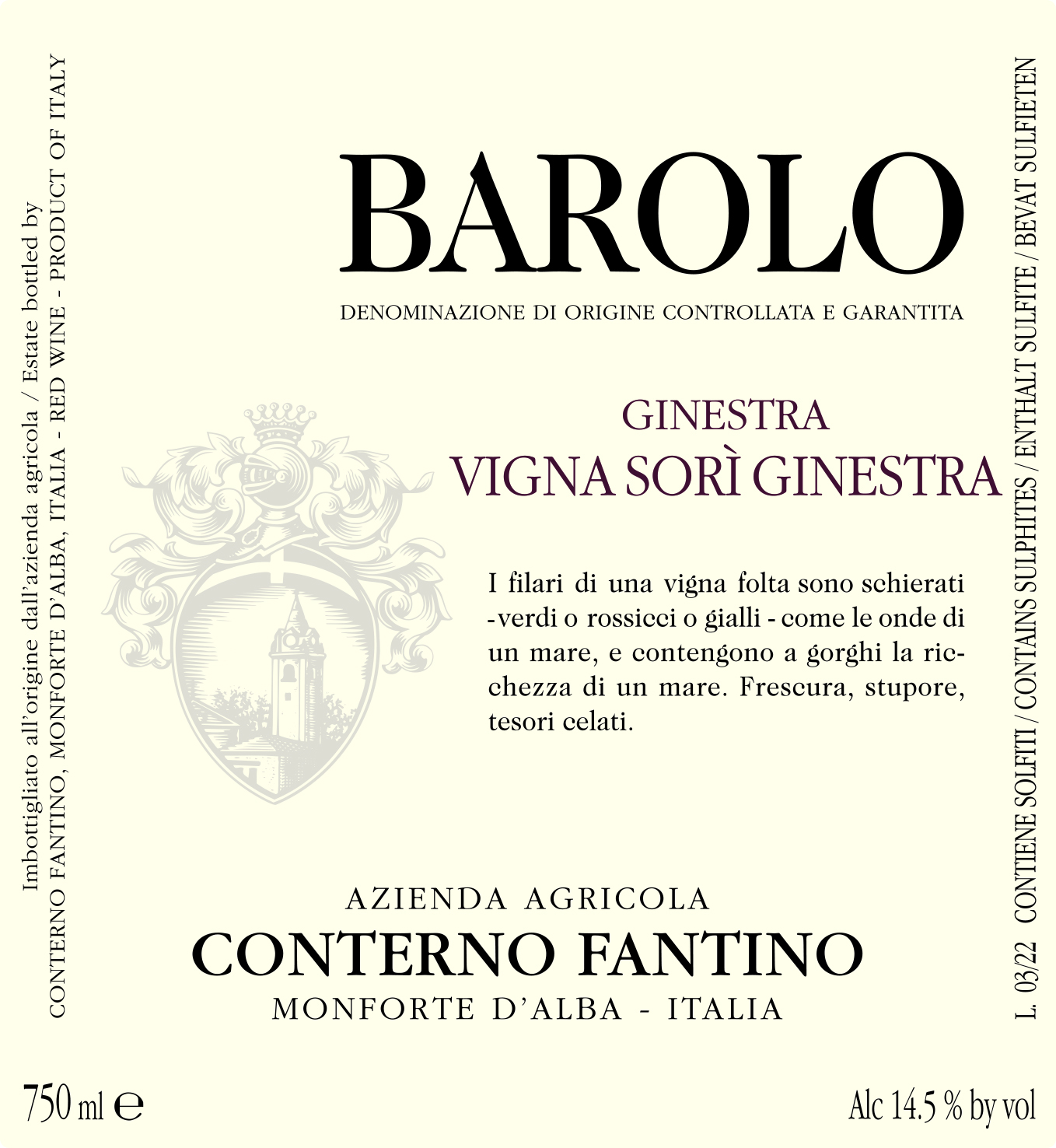 LangheNascetta＆Barolo Ginestraセット Barolo, Sorì Ginestra, Conterno Fantino | Astor Wines & Spirits