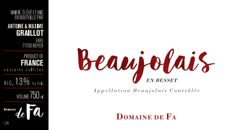 Beaujolais En Besset Domaine de Fa A  M Graillot