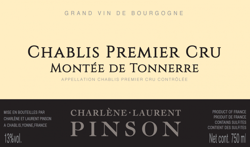 Chablis 1er 'Montee de Tonnerre', Charlene et Laurent Pinson