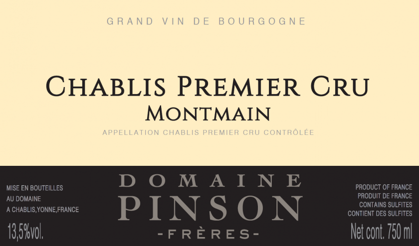 Chablis 1er 'Montmain', Domaine Pinson
