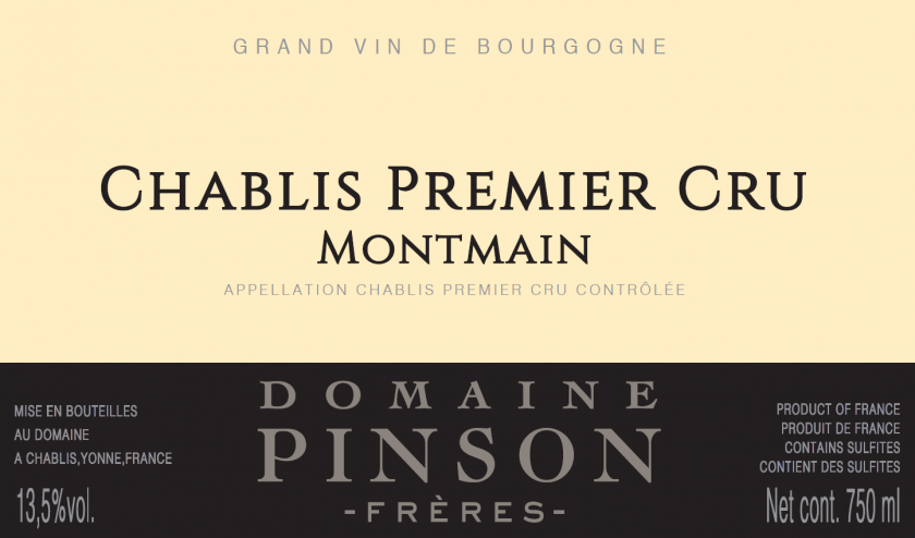 Chablis 1er Montmain Domaine Pinson