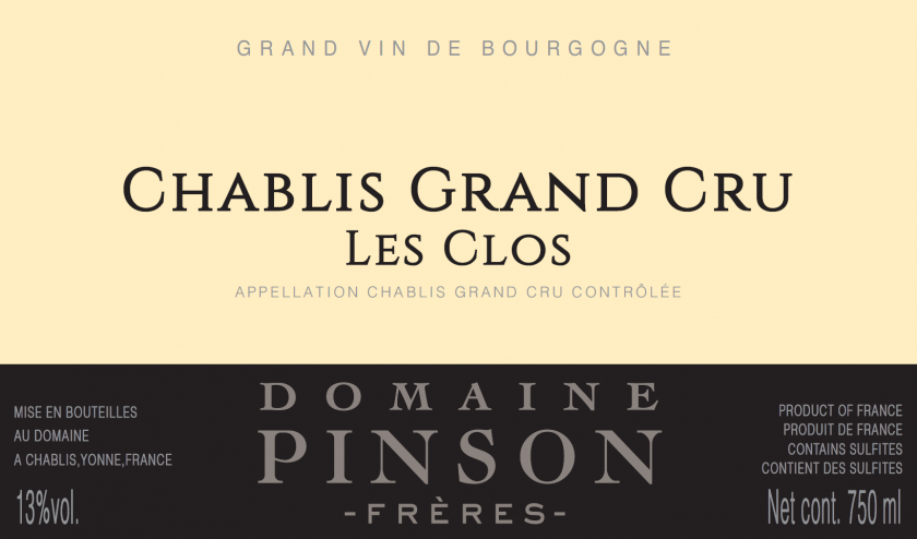 Chablis Grand Cru 'Les Clos', Domaine Pinson