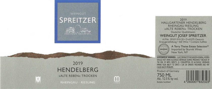 Spreitzer Hallgartener Hendelberg Alte Reben Riesling Erste Lagen Trocken