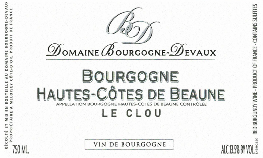 Hautes Cotes de Beaune 'Le Clou', Domaine Bourgogne-Devaux