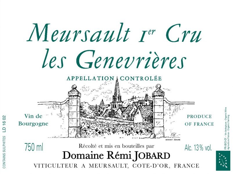 Meursault 1er Genevrieres Domaine Remi Jobard Wood Case