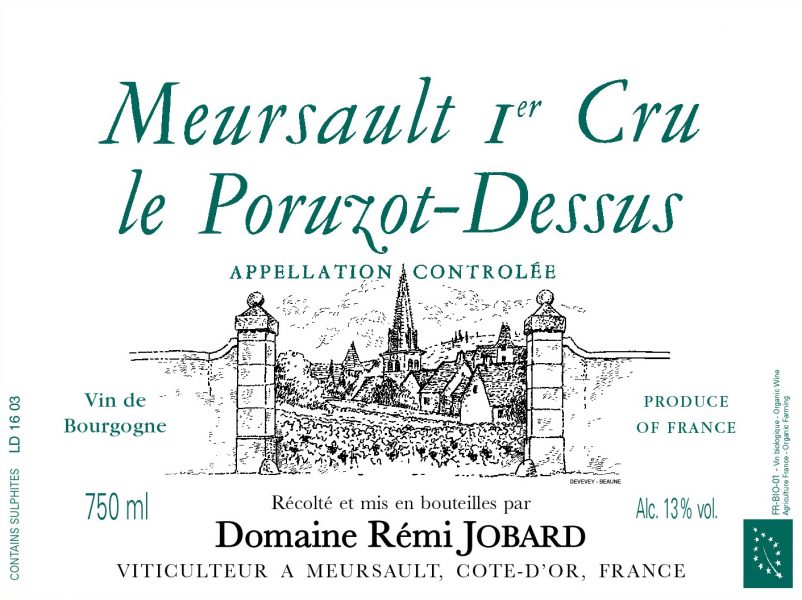 Meursault 1er Poruzot Dessus Domaine Remi Jobard Wood Case