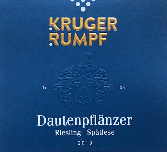 Kruger-Rumpf Münsterer Dautenpflänzer Riesling Spätlese