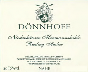 Dnnhoff Niederhuser Hermannshhle Riesling Auslese Goldkapsel