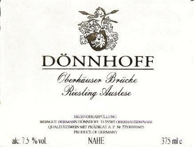 Dönnhoff Oberhäuser Brücke Riesling Auslese 'Goldkapsel'
