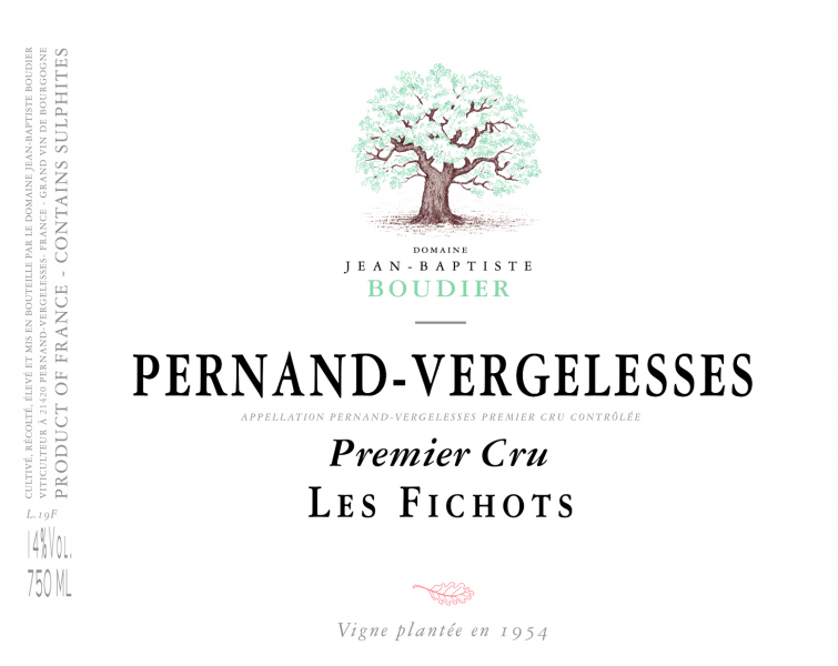 PernandVergelesses Rouge 1er Les Fichots Domaine JeanBaptiste Boudier