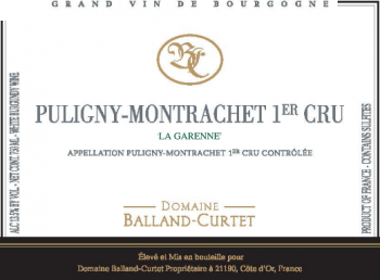 Puligny-Montrachet 1er 'La Garenne', Domaine Balland-Curtet