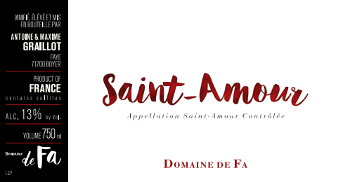 SaintAmour Cote de Besset Domaine de Fa A  M Graillot
