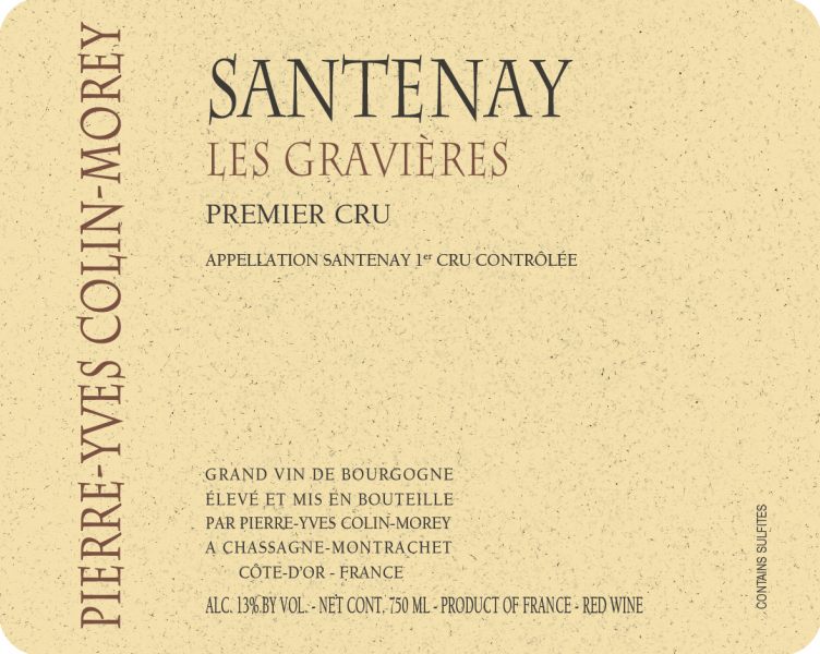 Santenay Rouge 1er Gravieres ColinMorey